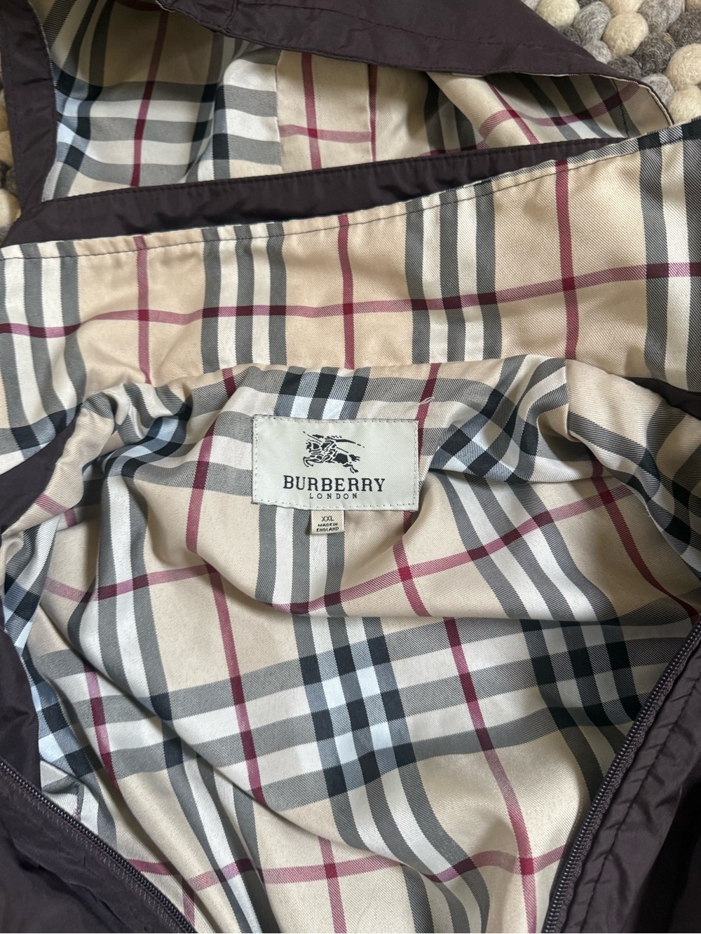 Burberry Dark Brown Hooded Trench Coat with Signature Check Lining - Picture 5 of 5
